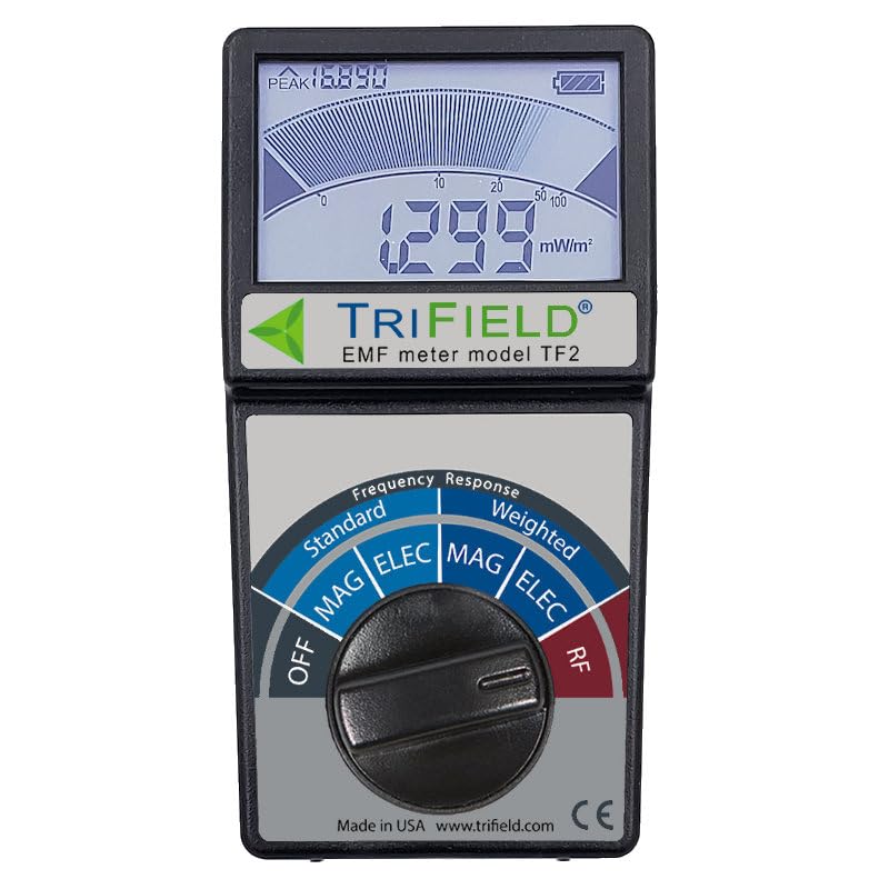 TriField EMF Meter Detects Radio, Magnetic & Electric Fields - For 5G, Cell Towers, WiFi, Bluetooth, Smart Meters