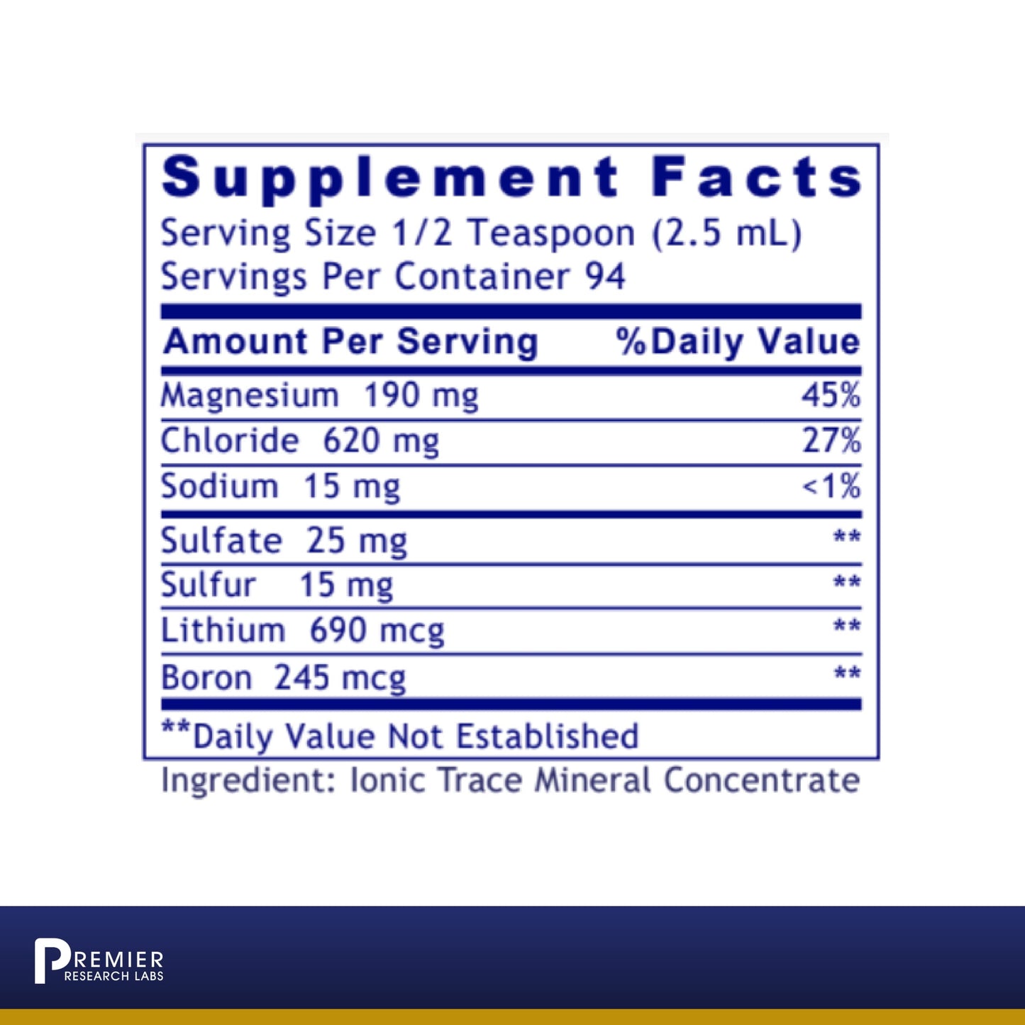 Premier Research Labs pH Minerals - Trace Minerals Drops - Supplement Rich in Ionic Minerals -- with Magnesium, Lithium & Boron - Vegan & Kosher - 8 fl oz